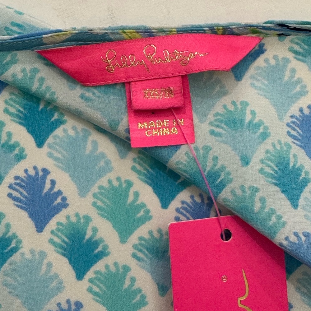 Lilly Pulitzer Lindamarie Silk Caftan XXSX (fits0-4) please read - Picture 8 of 12